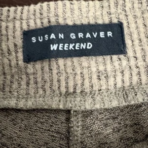 Susan Graver Weekend Knit Jogger Pants Taupe Brown XS Extra Small – photo 2