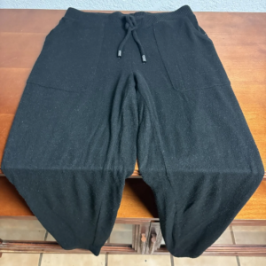 Susan Graver Weekend Black Knit Jogger Pants XS Rayon Blend Drawstring