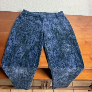 Susan Graver Weekend Blue Paisley Corduroy Pants Women's Size S