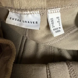 Susan Graver Corduroy Pants Tan Beige XS Women's Straight Leg Zip Hem – photo 2