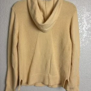Marled Reunited Clothing Yellow Hooded Knit Sweater Small S Pastel – photo 4