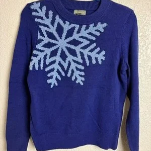 Style & Co. Blue Snowflake Sweater Women's Size S Cotton Blend Knit – photo 2