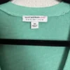 Isaac Mizrahi Live Essentials Mint Green V-Neck Button Cardigan Sweater XS