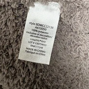 Barefoot Dreams CozyChic Knit Open Front Cardigan Sweater Taupe Grey Size S – photo 3