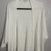 Barefoot Dreams CozyChic Lite Knit Open Front Cardigan Sweater White S/M