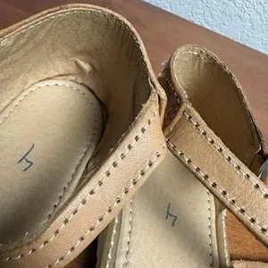 Mexican Huarache Sandals Women's Size 7 Tan Leather Floral Embroidered Shoes – photo 3