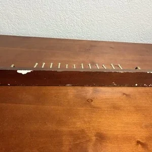 Vintage Wood Tie Rack Belt Organizer Wall Mount Brass Hooks Metal Pegs – photo 9