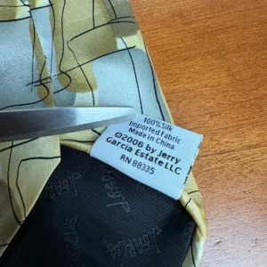 J. Garcia Silk Tie Robot Neurosis Collection 41 Abstract Gold Tan Gray Flawed – photo 11