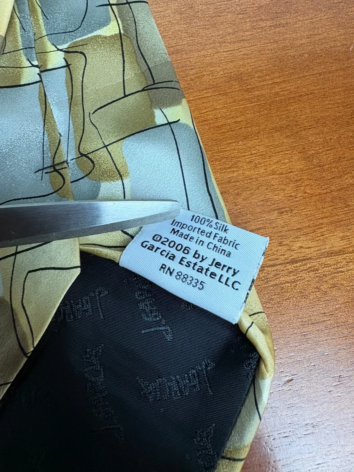 J. Garcia Silk Tie Robot Neurosis Collection 41 Abstract Gold Tan Gray Flawed – photo 11