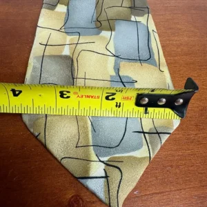 J. Garcia Silk Tie Robot Neurosis Collection 41 Abstract Gold Tan Gray Flawed – photo 13