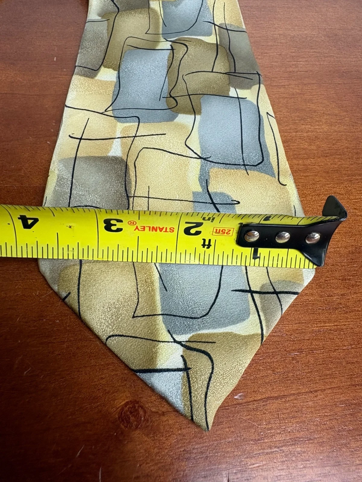 J. Garcia Silk Tie Robot Neurosis Collection 41 Abstract Gold Tan Gray Flawed – photo 13
