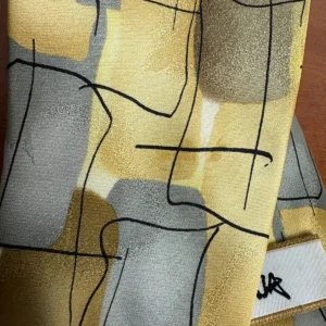 J. Garcia Silk Tie Robot Neurosis Collection 41 Abstract Gold Tan Gray Flawed – photo 8
