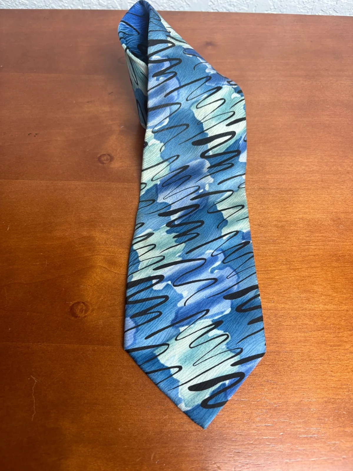 J. Garcia Silk Tie 1996 Estate of Jerome J Garcia Vintage Abstract Blue Wave