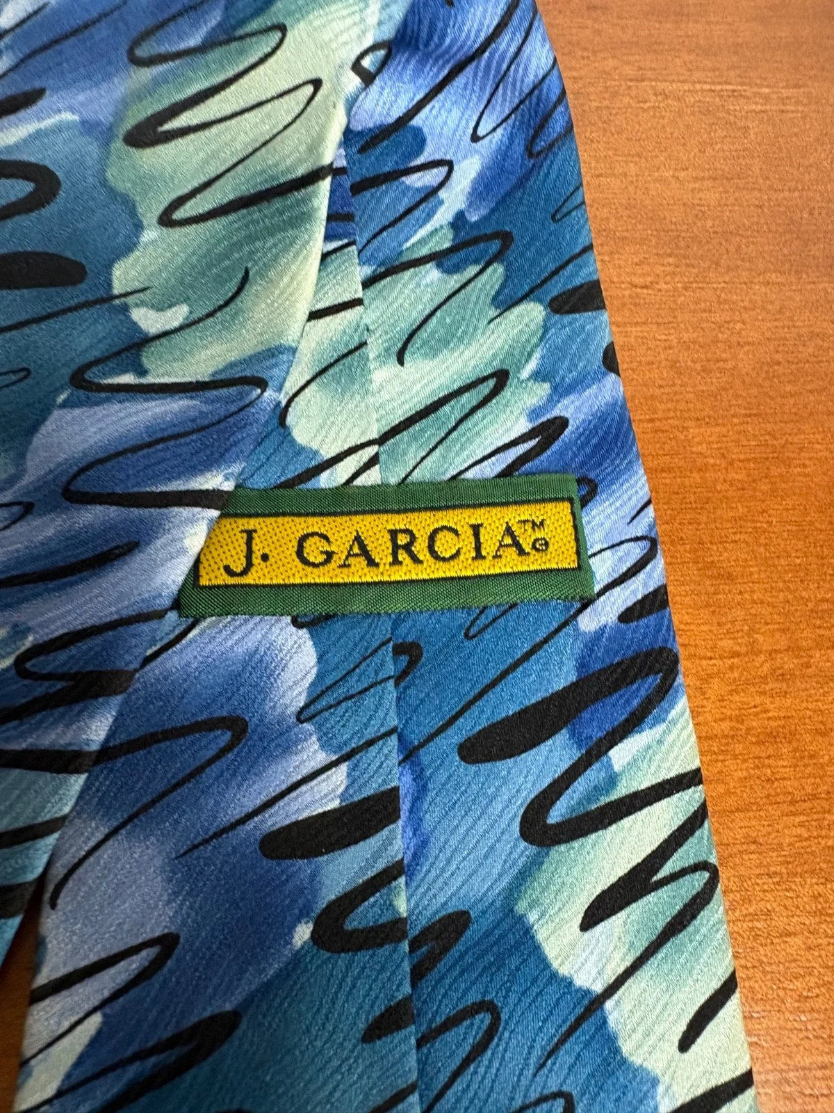 J. Garcia Silk Tie 1996 Estate of Jerome J Garcia Vintage Abstract Blue Wave – photo 11