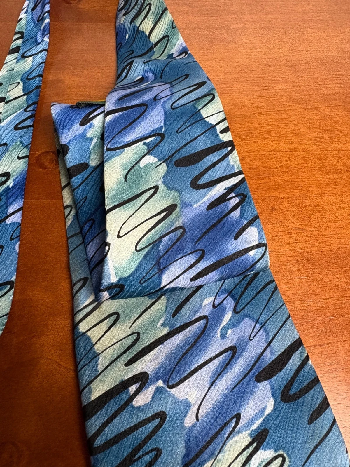 J. Garcia Silk Tie 1996 Estate of Jerome J Garcia Vintage Abstract Blue Wave – photo 4