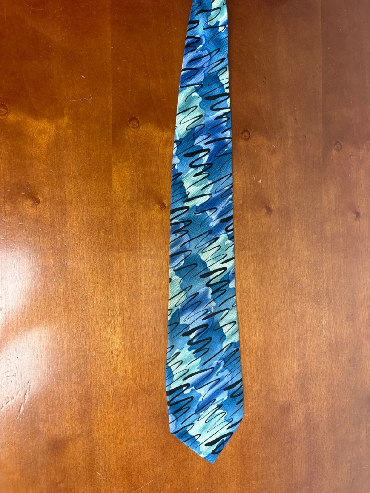 J. Garcia Silk Tie 1996 Estate of Jerome J Garcia Vintage Abstract Blue Wave – photo 8