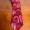 J. Garcia South of the Border Collection 38 Silk Tie Abstract Red Pink Swirl