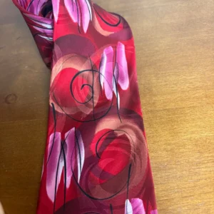J. Garcia South of the Border Collection 38 Silk Tie Abstract Red Pink Swirl – photo 3