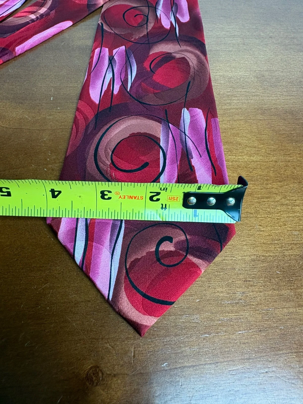 J. Garcia South of the Border Collection 38 Silk Tie Abstract Red Pink Swirl – photo 5