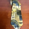 J. Garcia Robot Neurosis Collection 41 Silk Tie Vintage Abstract Yellow Green