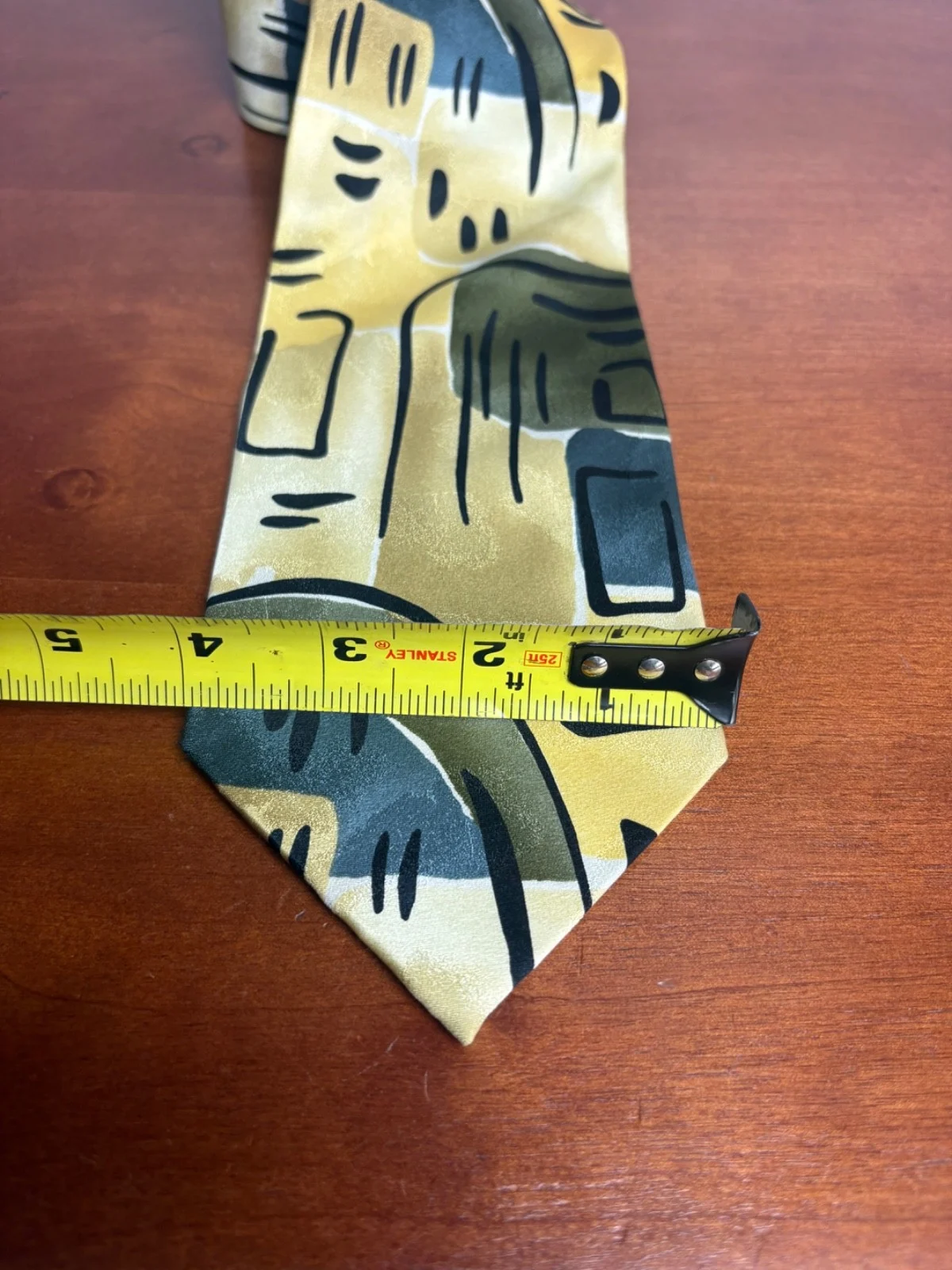 J. Garcia Robot Neurosis Collection 41 Silk Tie Vintage Abstract Yellow Green – photo 2