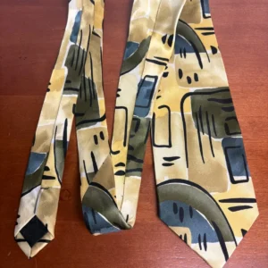 J. Garcia Robot Neurosis Collection 41 Silk Tie Vintage Abstract Yellow Green – photo 3