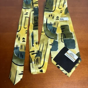 J. Garcia Robot Neurosis Collection 41 Silk Tie Vintage Abstract Yellow Green – photo 4