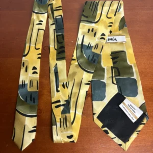J. Garcia Robot Neurosis Collection 41 Silk Tie Vintage Abstract Yellow Green – photo 7