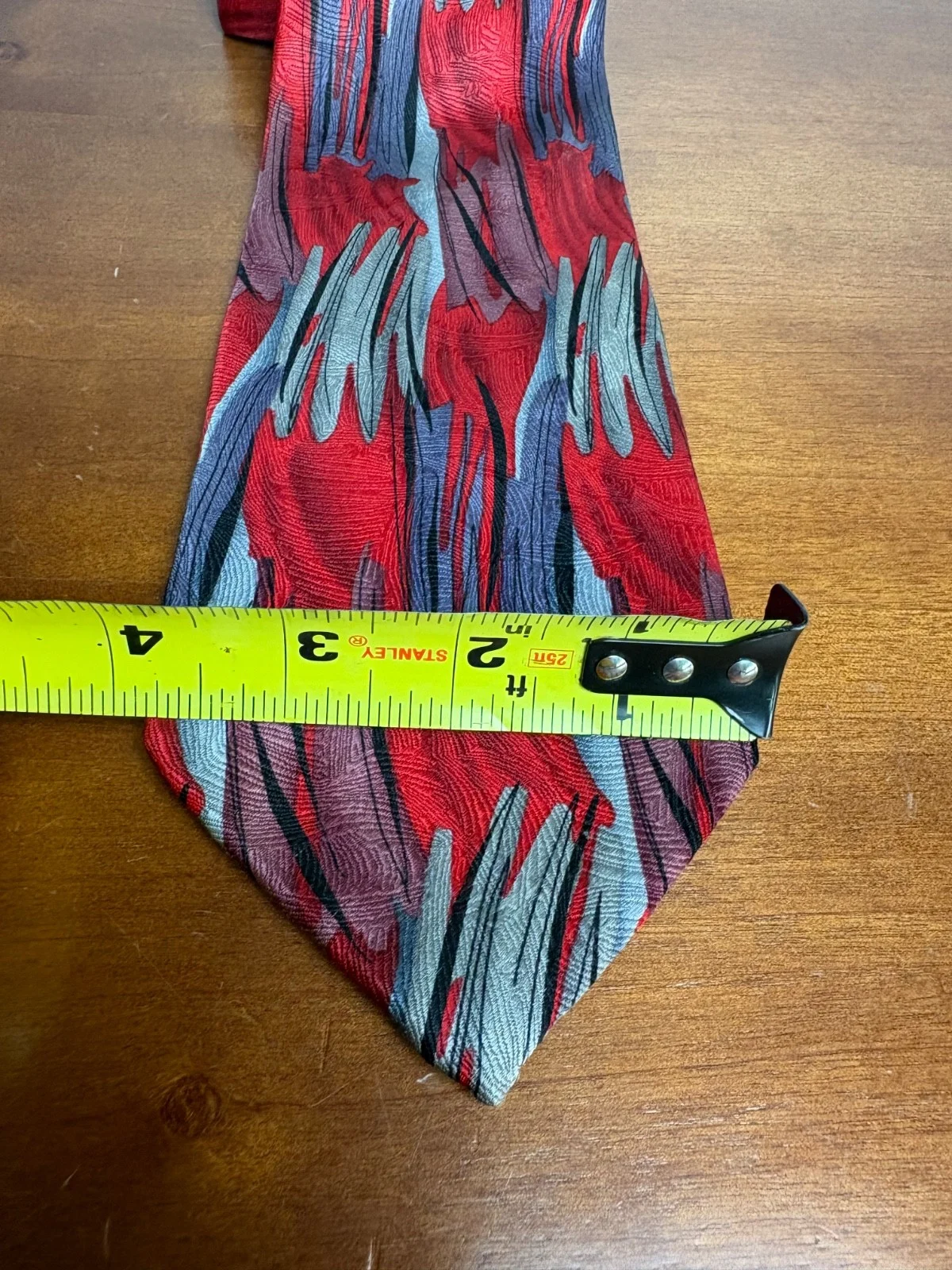 J. Garcia Red Meadow Collection 37 Silk Tie Abstract Red Silver Black 2004 – photo 2