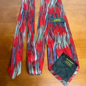J. Garcia Red Meadow Collection 37 Silk Tie Abstract Red Silver Black 2004 – photo 4
