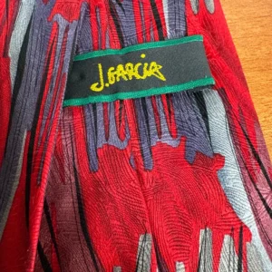 J. Garcia Red Meadow Collection 37 Silk Tie Abstract Red Silver Black 2004 – photo 6