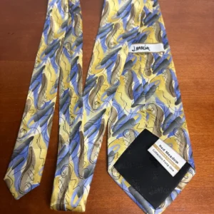 J. Garcia Red Meadow Collection 41 Silk Tie Abstract Yellow Blue Geometric 2005 – photo 4