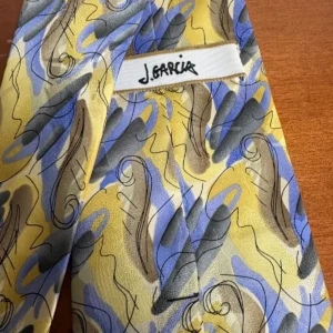 J. Garcia Red Meadow Collection 41 Silk Tie Abstract Yellow Blue Geometric 2005 – photo 6
