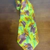 J. Garcia California Mission Collection 38 Silk Tie Vintage Leaf Pattern Yellow