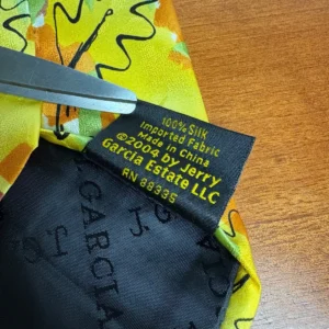 J. Garcia California Mission Collection 38 Silk Tie Vintage Leaf Pattern Yellow – photo 5
