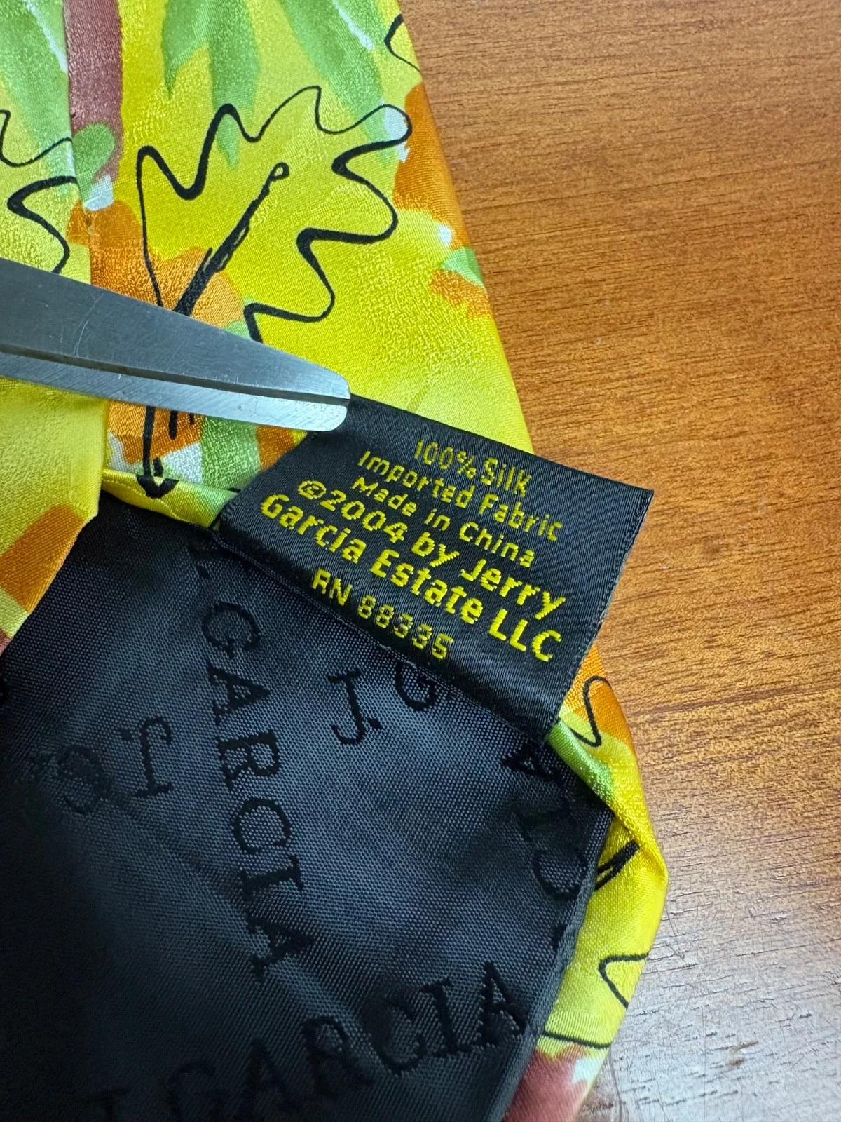 J. Garcia California Mission Collection 38 Silk Tie Vintage Leaf Pattern Yellow – photo 5