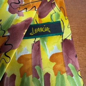 J. Garcia California Mission Collection 38 Silk Tie Vintage Leaf Pattern Yellow – photo 6