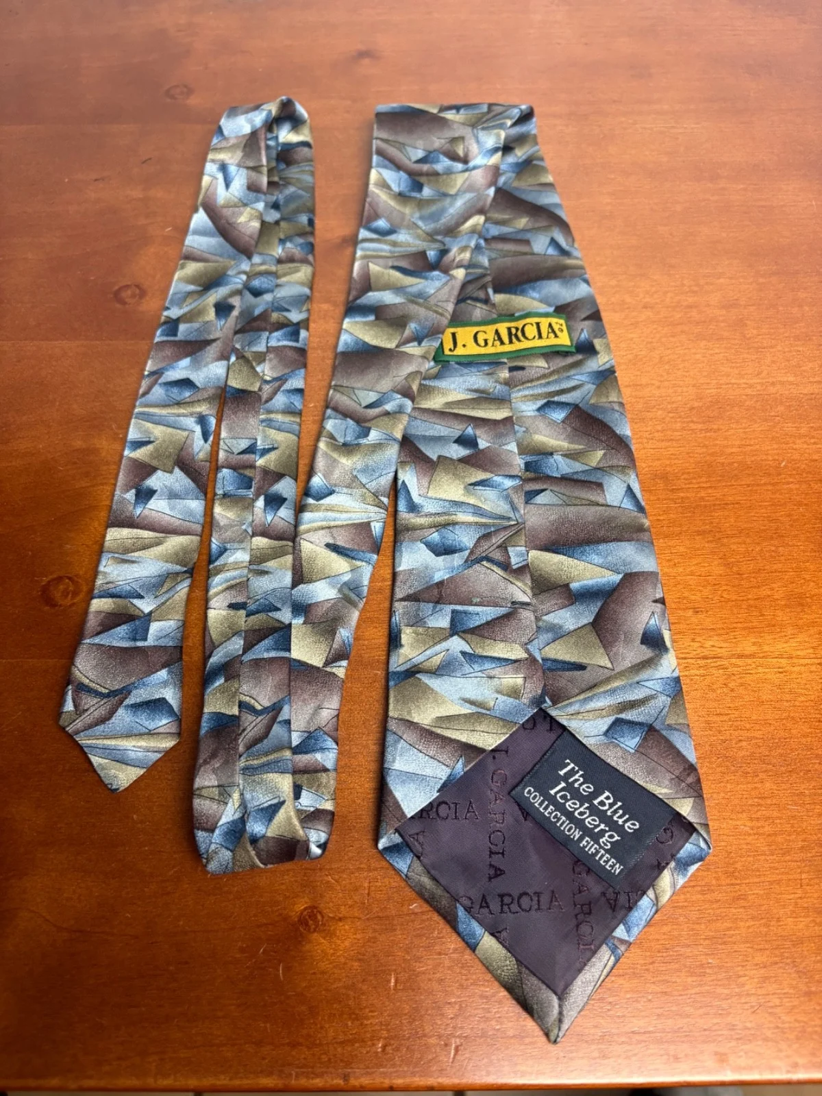 J. Garcia The Blue Iceberg Collection 15 Silk Tie Vintage Abstract Grey 1996 – photo 5