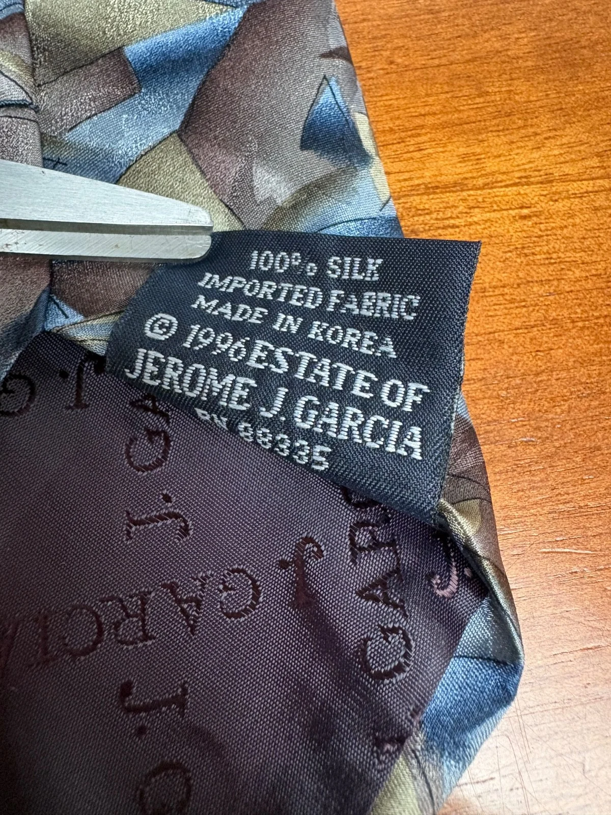 J. Garcia The Blue Iceberg Collection 15 Silk Tie Vintage Abstract Grey 1996 – photo 6