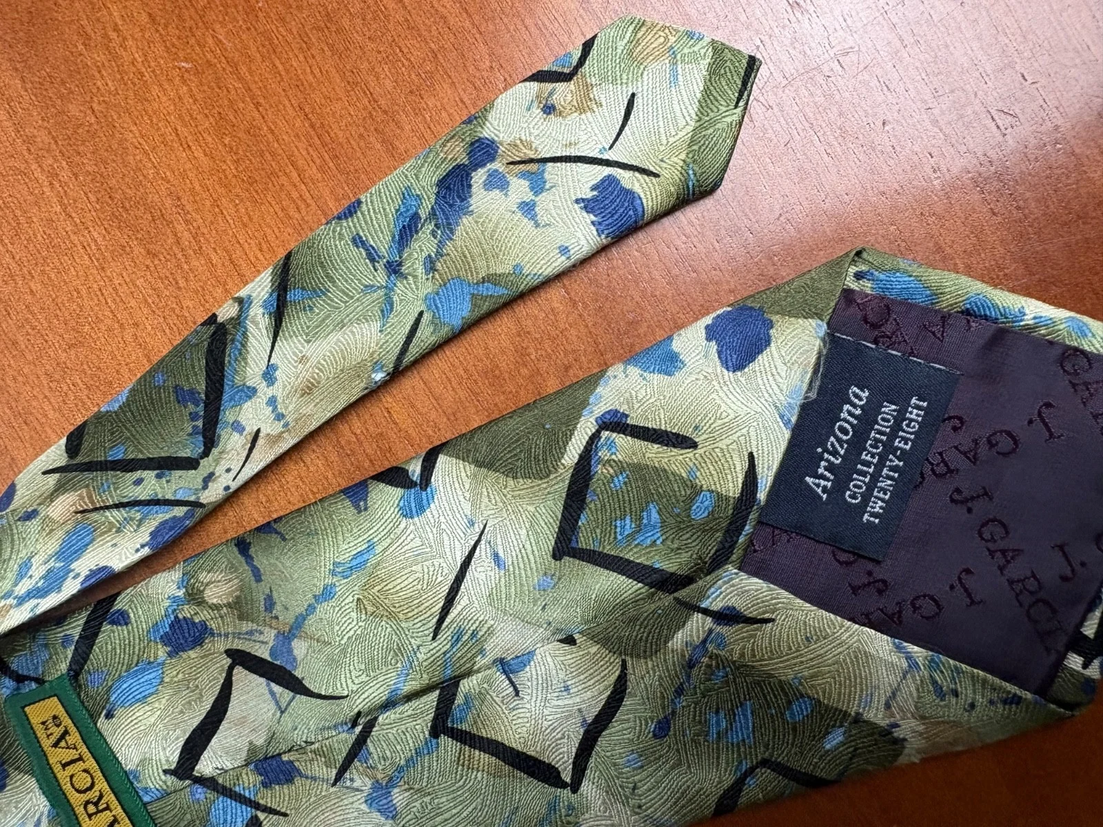 J. Garcia Arizona Collection 28 Silk Tie Vintage Abstract Green Blue 1996 – photo 11