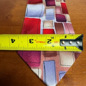 J. Garcia Big Radio & Lamp Collection 53 Silk Tie Geometric Abstract Red Blue – photo 3