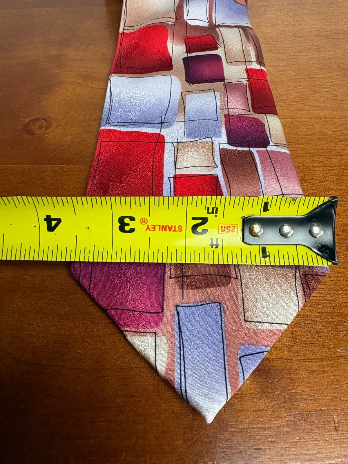 J. Garcia Big Radio & Lamp Collection 53 Silk Tie Geometric Abstract Red Blue – photo 3