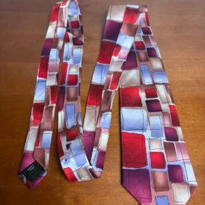 J. Garcia Big Radio & Lamp Collection 53 Silk Tie Geometric Abstract Red Blue – photo 4