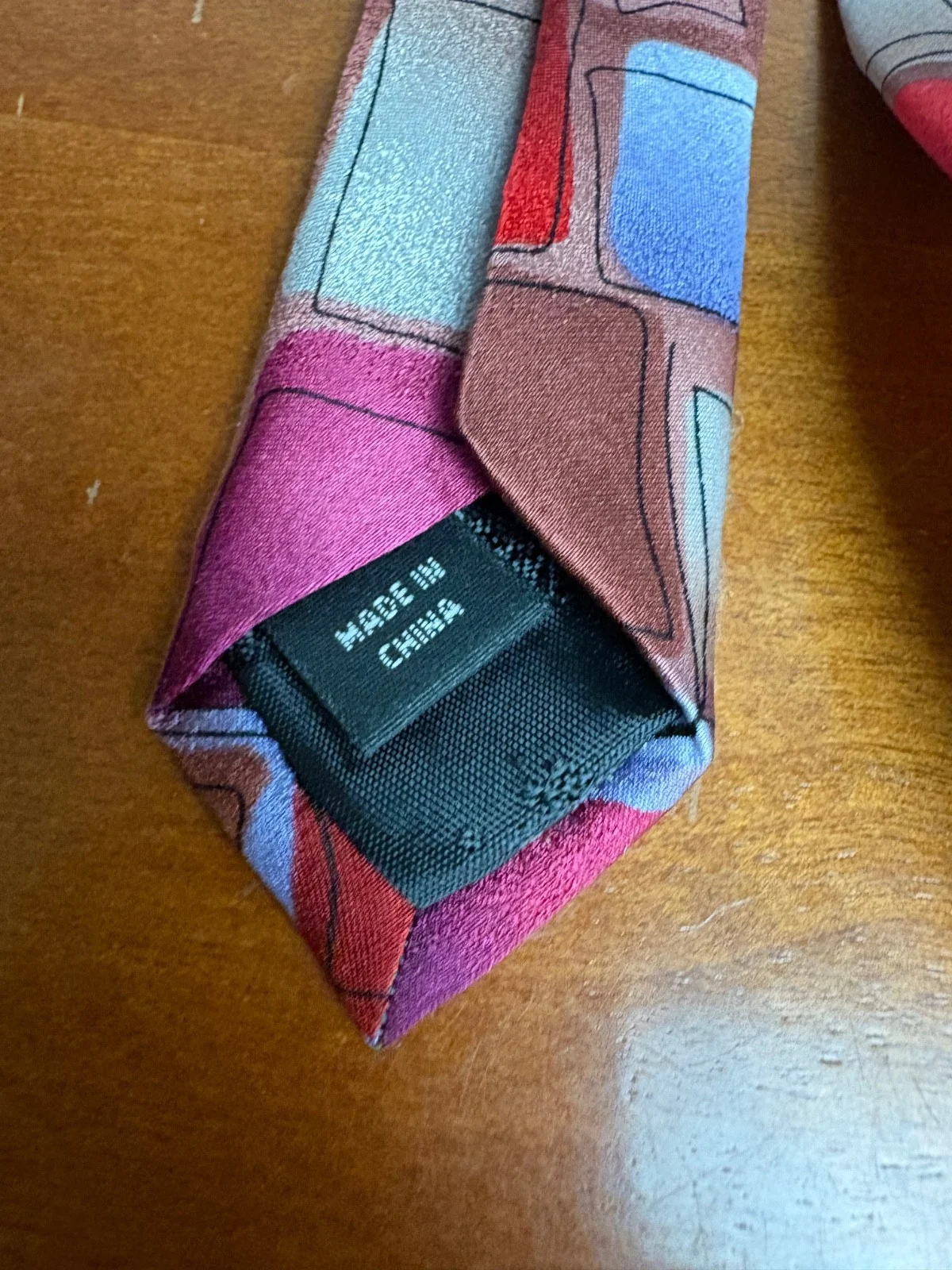 J. Garcia Big Radio & Lamp Collection 53 Silk Tie Geometric Abstract Red Blue – photo 5