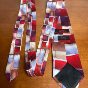 J. Garcia Big Radio & Lamp Collection 53 Silk Tie Geometric Abstract Red Blue – photo 7