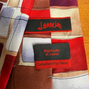J. Garcia Big Radio & Lamp Collection 53 Silk Tie Geometric Abstract Red Blue – photo 8