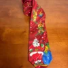 J. Garcia Cartoon Limbo Collection 64 Christmas Tie Sking Santa Reindeer Red