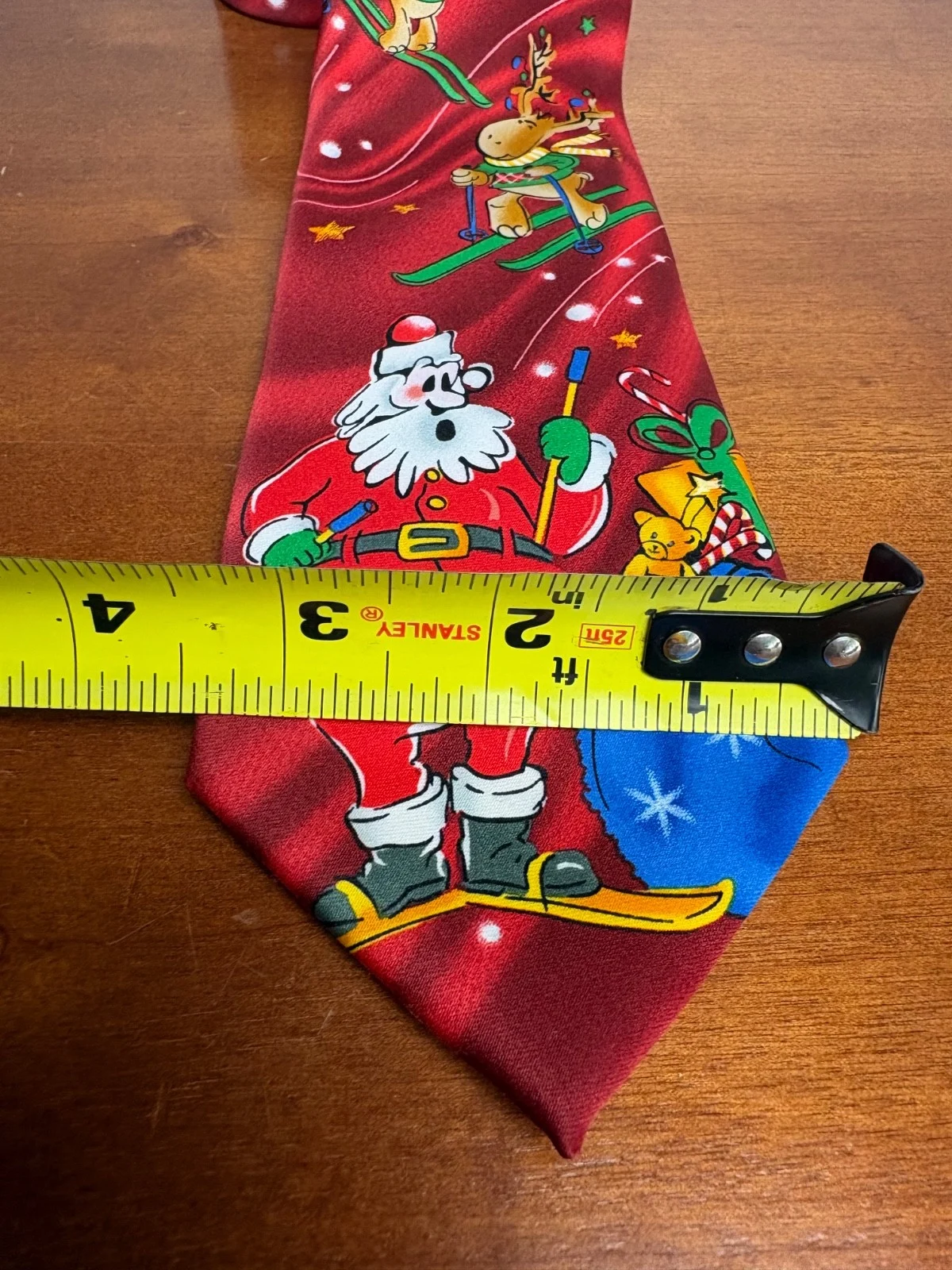 J. Garcia Cartoon Limbo Collection 64 Christmas Tie Sking Santa Reindeer Red – photo 2