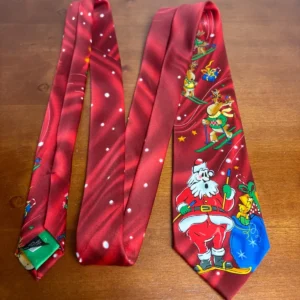 J. Garcia Cartoon Limbo Collection 64 Christmas Tie Sking Santa Reindeer Red – photo 3
