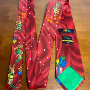J. Garcia Cartoon Limbo Collection 64 Christmas Tie Sking Santa Reindeer Red – photo 5